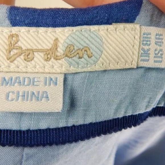 Boden Lois Polka Dot Linen Blend Sleeveless Dress - Picture 3 of 4